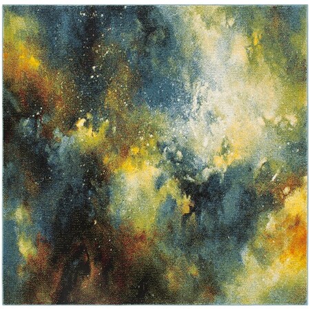 Safavieh 4 x 4 ft. Galaxy Power Loomed Square Area Rug Blue & Multi Color GAL111B-4SQ